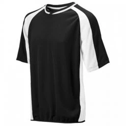 Baseball Mizuno 2 Color Mesh Short Sleeve Batting Jersey - Black-White