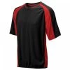Mizuno 2 Color Mesh Short Sleeve Batting Jersey - Black-Red Baseball