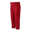 Mizuno Girls Belted Softball Pant - Red