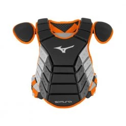 Mizuno 2019 Samurai 14" Chest Protector Youth - Black Orange Baseball