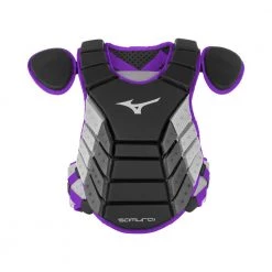Mizuno 2019 Samurai 14" Chest Protector Youth - Black Purple Baseball