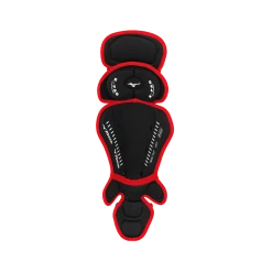 Baseball Mizuno Samurai Youth 14 1/2" Shin Guards 380383 - Black Red