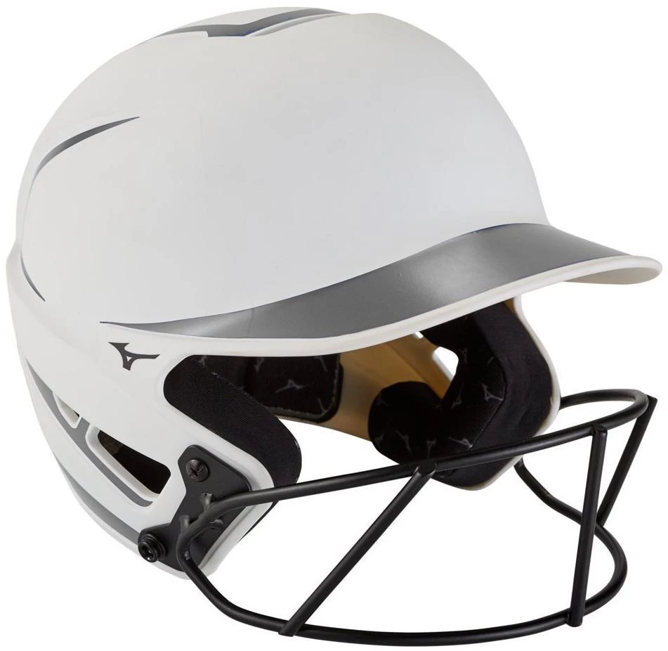 Softball Mizuno F6 With FP Mask Matte 2Tone - White Gray 3 Softball Mizuno F6 With FP Mask Matte 2Tone - White Gray