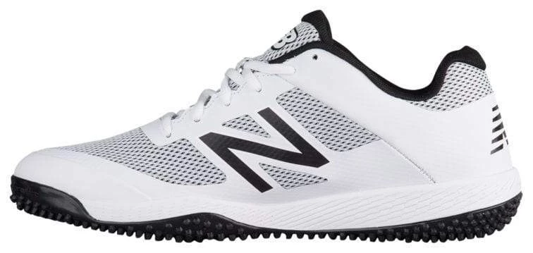 Baseball New Balance T4040v4 Turf Synthetic Mesh Shoes - White Black 4 Baseball New Balance T4040v4 Turf Synthetic Mesh Shoes - White Black