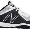 Baseball New Balance T4040v4 Turf Synthetic Mesh Shoes - White Black
