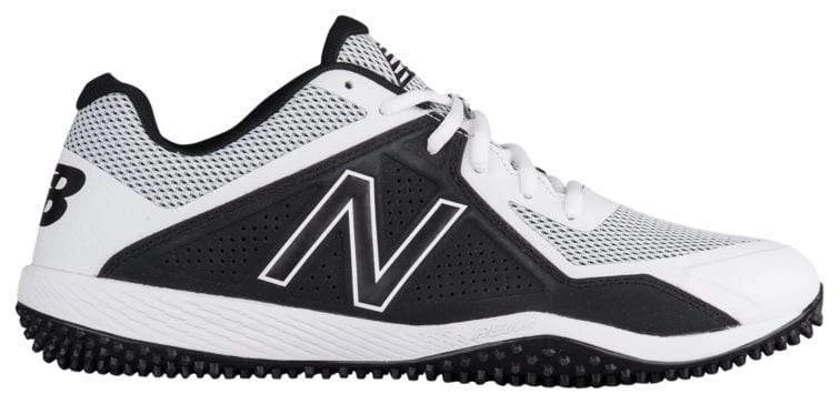 Baseball New Balance T4040v4 Turf Synthetic Mesh Shoes - White Black 3 Baseball New Balance T4040v4 Turf Synthetic Mesh Shoes - White Black