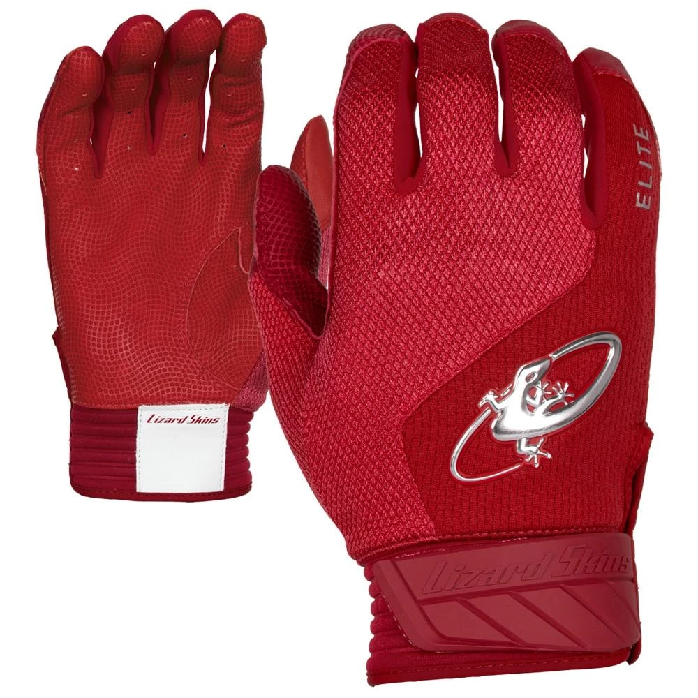Baseball Lizard Skins Komodo Elite V2 Batting Gloves - Crimson Red 3 Baseball Lizard Skins Komodo Elite V2 Batting Gloves - Crimson Red