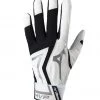 Mizuno Youth MVP Batting Gloves - Black White Baseball