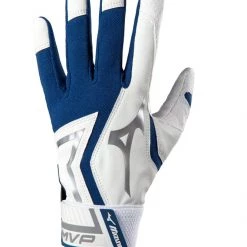 Mizuno Adult MVP Batting Gloves - Navy White Baseball