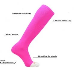 Twin City TCK Prosport Performance Knee High Tube Socks - Hot Pink