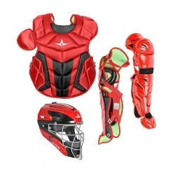 All-Star Youth System 7 Axis Elite Pro Catcher's Set (Ages 9-12) - Scarlet Black