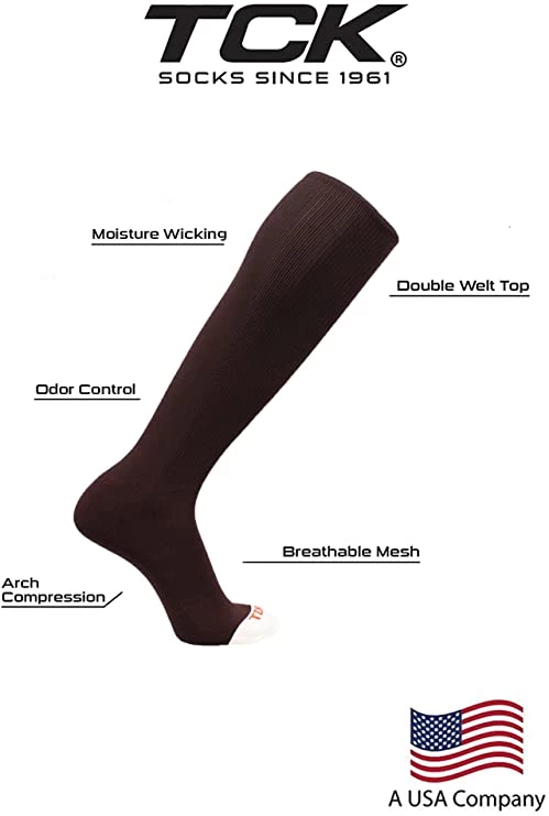 Twin City TCK Prosport Performance Knee High Tube Socks - Brown 5 Twin City TCK Prosport Performance Knee High Tube Socks - Brown