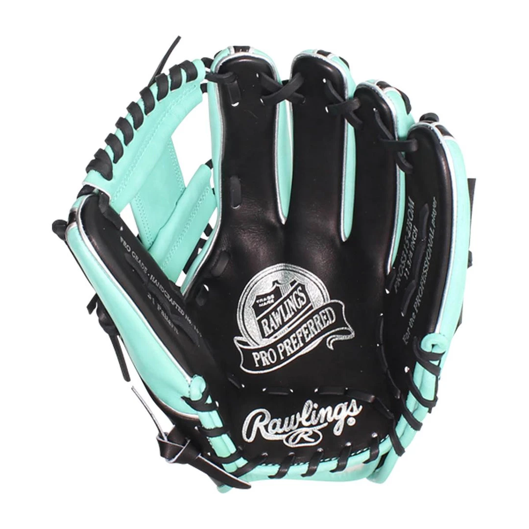 Rawlings 2021 Pro Preferred 11.75" Infield Glove - Black Green Baseball 4 Rawlings 2021 Pro Preferred 11.75" Infield Glove - Black Green Baseball