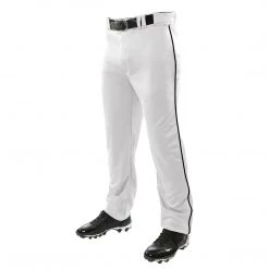 Champro BP41U MVP Open Bottom Pant With Piping - White Black Baseball