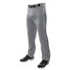 Champro BP91U Triple Crown Open Bottom Pant With Piping - Gray Black Baseball