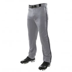 Champro BP41U MVP Open Bottom Pant With Piping - Gray Black