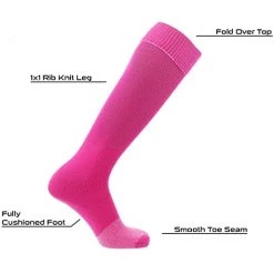 Twin City Multisport Acrylic Knee High Tube Socks - Fuchsia 8 Twin City Multisport Acrylic Knee High Tube Socks - Fuchsia