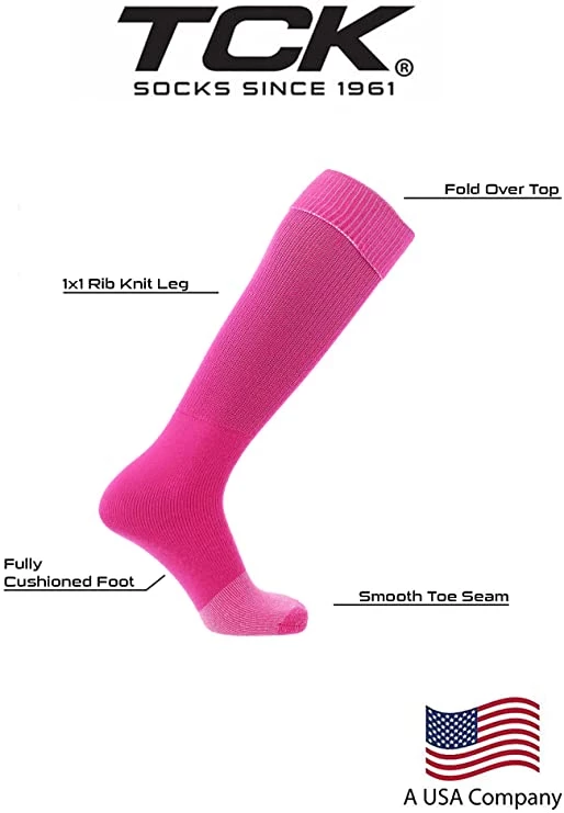 Twin City Multisport Acrylic Knee High Tube Socks - Fuchsia 5 Twin City Multisport Acrylic Knee High Tube Socks - Fuchsia