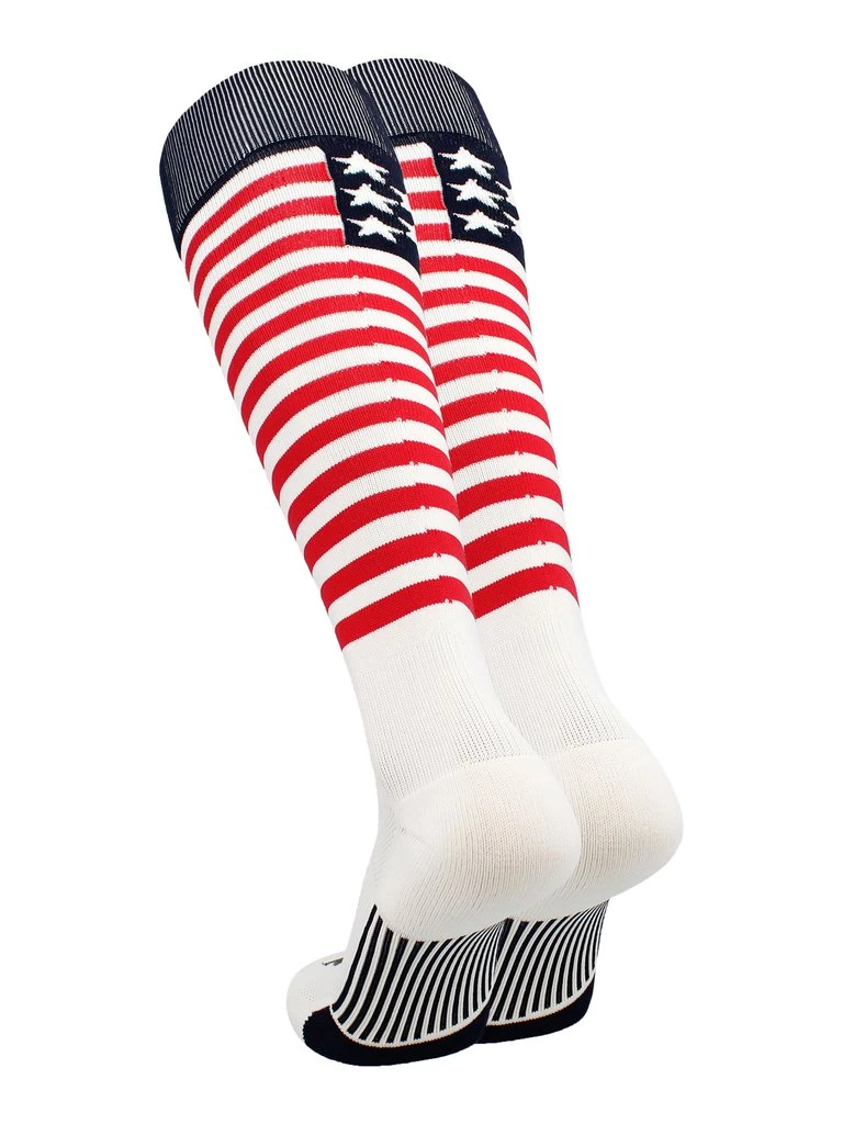 Twin City TCK Stars And Stripes Knee High Socks - Red White Blue 4 Twin City TCK Stars And Stripes Knee High Socks - Red White Blue
