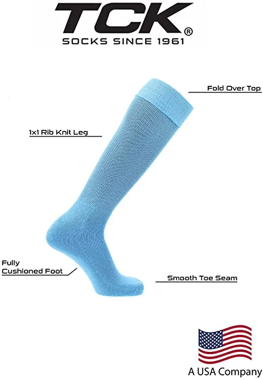 Twin City TCK Multisport Acrylic Knee High Tube Socks - Columbia Blue 5 Twin City TCK Multisport Acrylic Knee High Tube Socks - Columbia Blue
