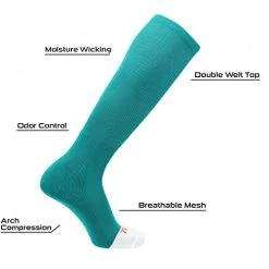 Twin City TCK Prosport Performance Knee High Tube Socks - Teal 10 Twin City TCK Prosport Performance Knee High Tube Socks - Teal