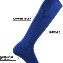 Twin City TCK All Sport Polyester Knee High Tube Socks - Royal 7 Twin City TCK All Sport Polyester Knee High Tube Socks - Royal