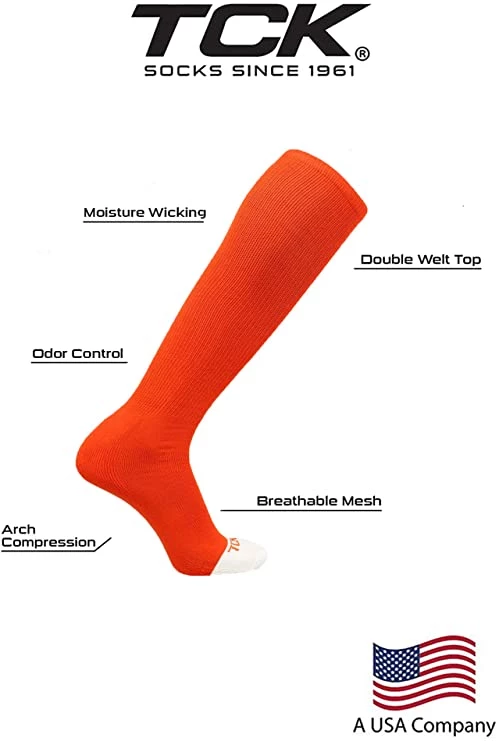 Twin City TCK Prosport Performance Knee High Tube Socks - Orange 5 Twin City TCK Prosport Performance Knee High Tube Socks - Orange