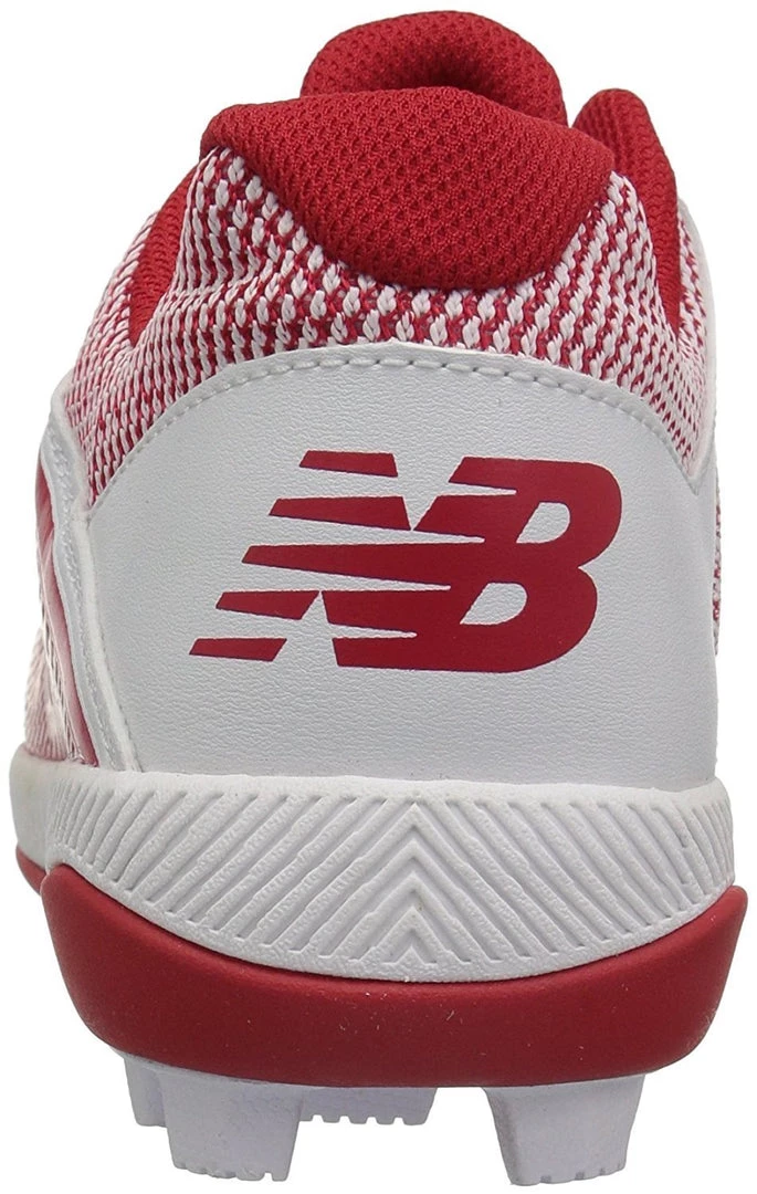New Balance Youth J4040v4 Molded Baseball Cleats - Red White 8 New Balance Youth J4040v4 Molded Baseball Cleats - Red White