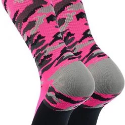 Baseball Twin City Woodland Camo Crew Socks - Hot Pink Camo
