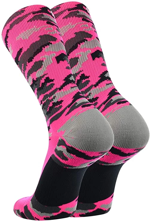 Baseball Twin City Woodland Camo Crew Socks - Hot Pink Camo 4 Baseball Twin City Woodland Camo Crew Socks - Hot Pink Camo
