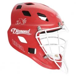 Diamond DCH-Edge Pro Catcher's Helmet Small - Scarlet White Baseball