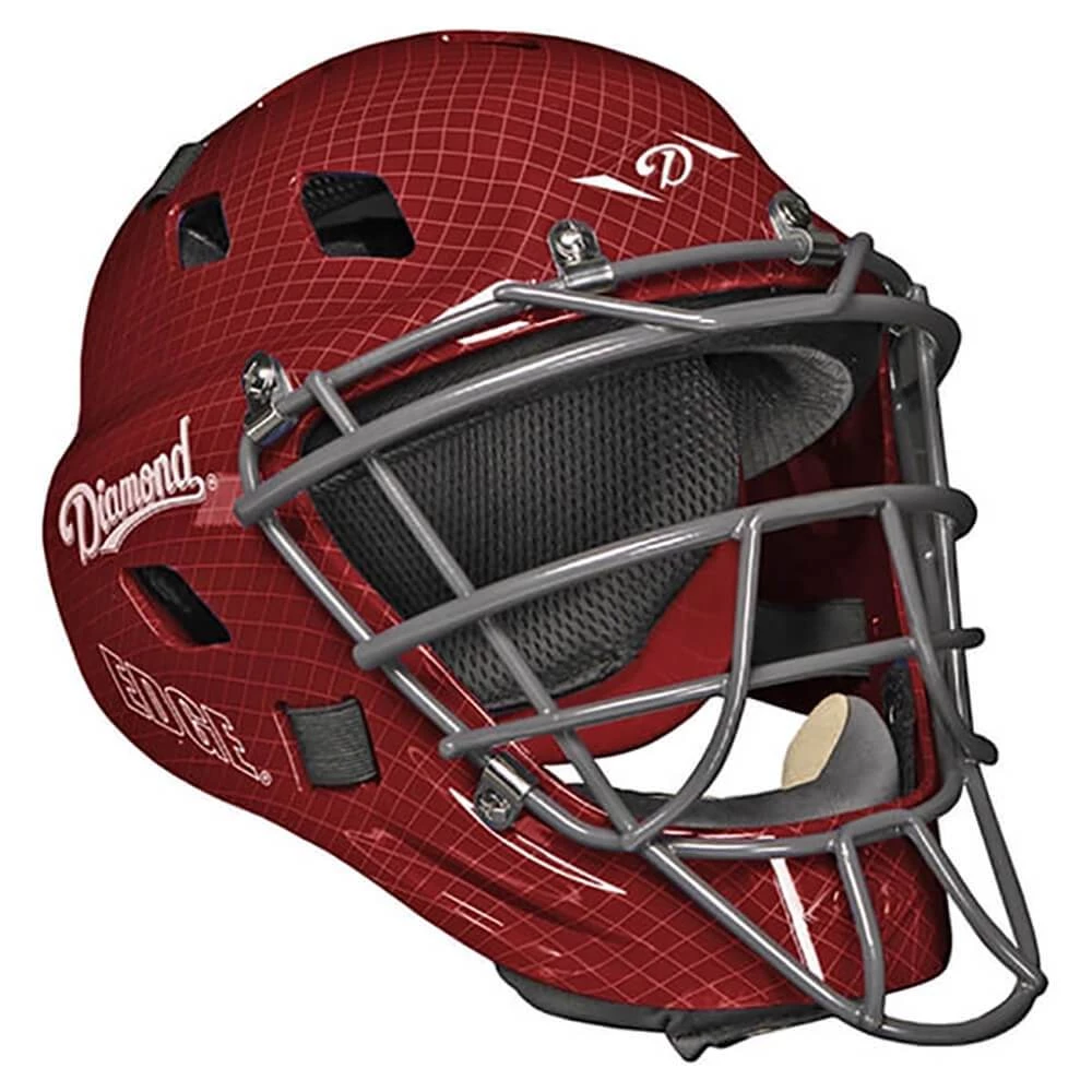 Diamond DCH-Edge Pro Catcher's Helmet Large - Maroon Baseball 3 Diamond DCH-Edge Pro Catcher's Helmet Large - Maroon Baseball