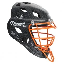Diamond DCH-Edge Pro Catcher's Helmet Small - Black Orange Baseball