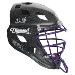 Diamond DCH-Edge Pro Catcher's Helmet Large - Black Purple Baseball