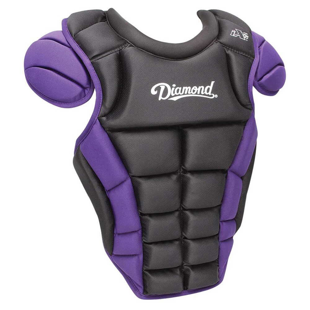 Diamond DCP-iX5-LG 16.5" Baseball Chest Protectors - Black Purple 3 Diamond DCP-iX5-LG 16.5" Baseball Chest Protectors - Black Purple