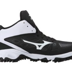 Mizuno 9-Spike Advanced Erupt 3 Mid - Black White Baseball