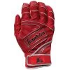Franklin Chrome Powerstrap Adult Batting Gloves - Red Baseball