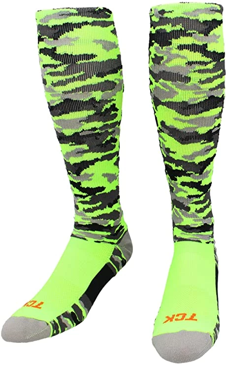 Twin City TCK Woodland Camo Knee High Socks - Neon Green Camo 3 Twin City TCK Woodland Camo Knee High Socks - Neon Green Camo