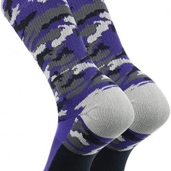 Baseball Twin City Woodland Camo Crew Socks - Purple Camo