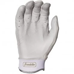 Franklin Chrome Powerstrap Adult Batting Gloves - White