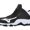 Mizuno 9-Spike Advanced Erupt 3 Mid - Black White Baseball
