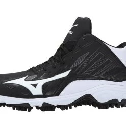 Mizuno 9-Spike Advanced Erupt 3 Mid - Black White Baseball