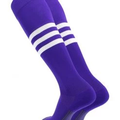 Twin City Dugout Knee High Socks - Purple White