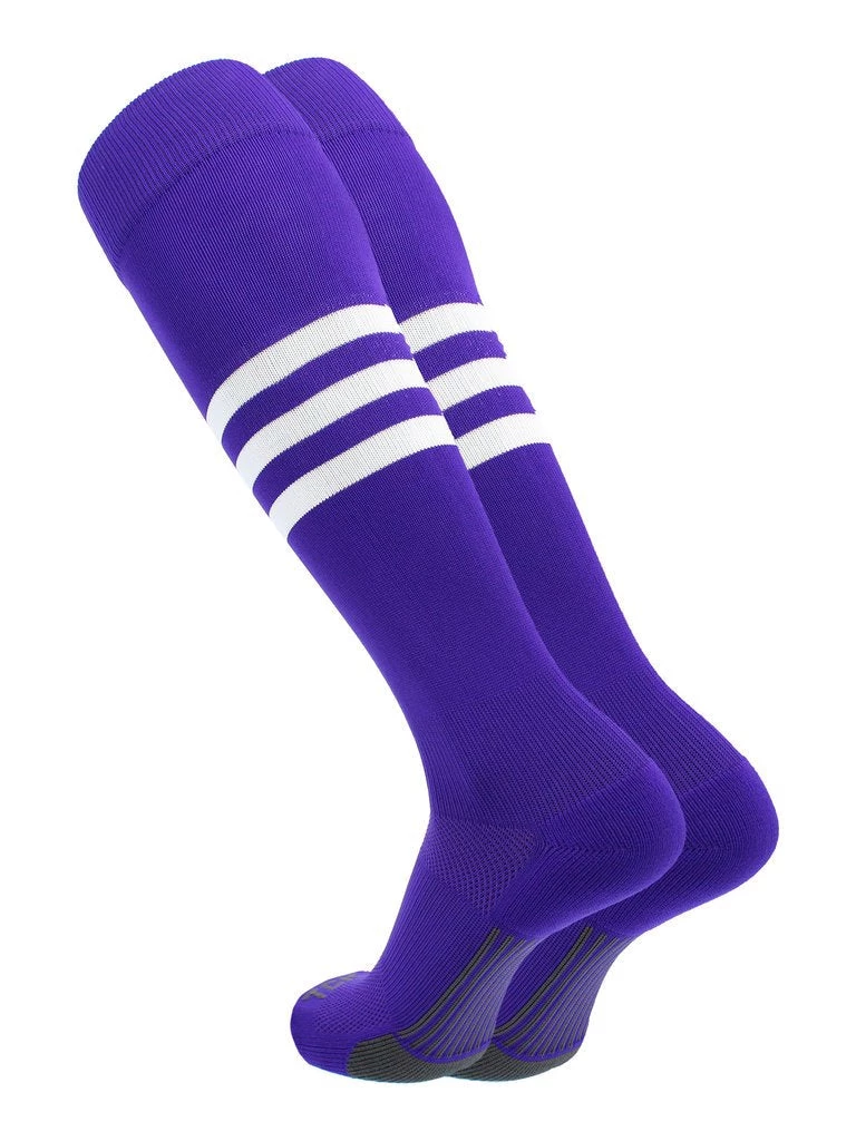 Twin City Dugout Knee High Socks - Purple White 3 Twin City Dugout Knee High Socks - Purple White