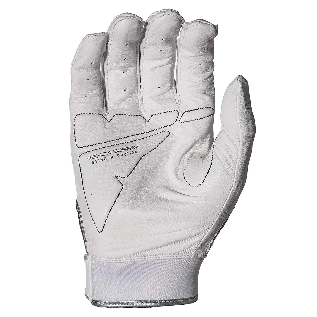 Franklin Shok-Sorb X Youth Batting Gloves - White Baseball 4 Franklin Shok-Sorb X Youth Batting Gloves - White Baseball