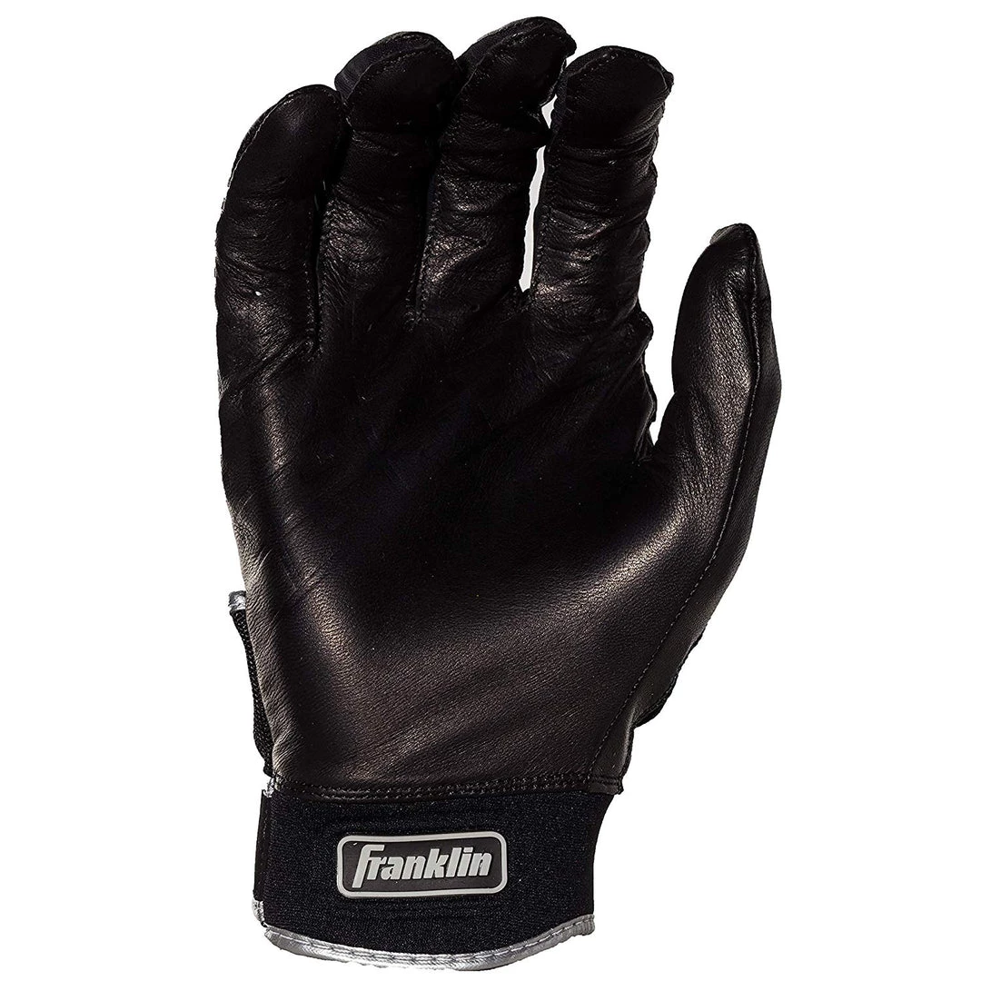 Franklin Chrome Powerstrap Adult Batting Gloves - Black 4 Franklin Chrome Powerstrap Adult Batting Gloves - Black