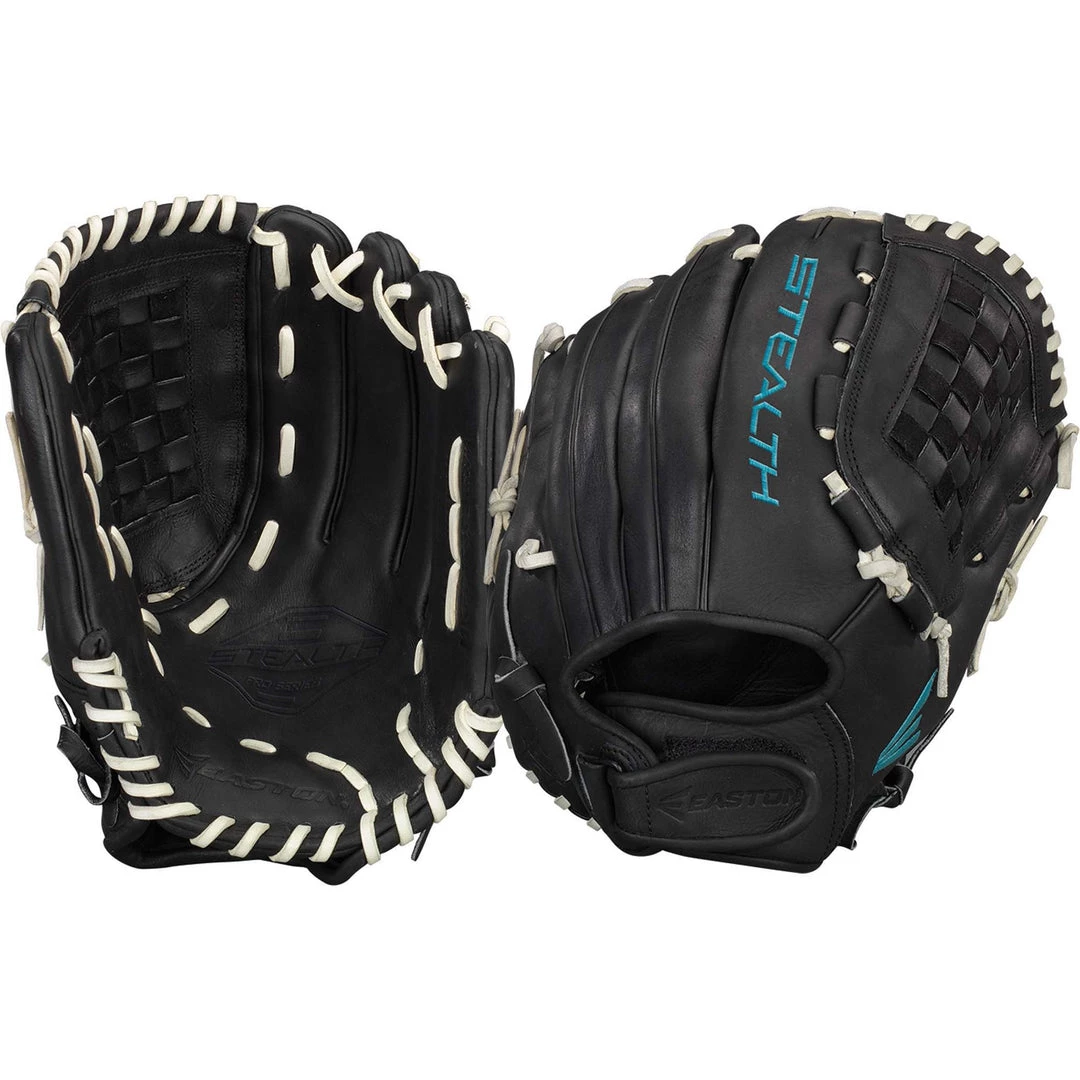 Easton Stealth Pro 12.50" Fastpitch Pitcher Outfield Glove - Black Softball 5 Easton Stealth Pro 12.50" Fastpitch Pitcher Outfield Glove - Black Softball
