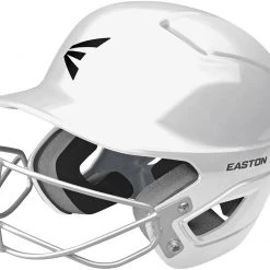 Easton Alpha Solid Helmet With Baseball Facemask - White