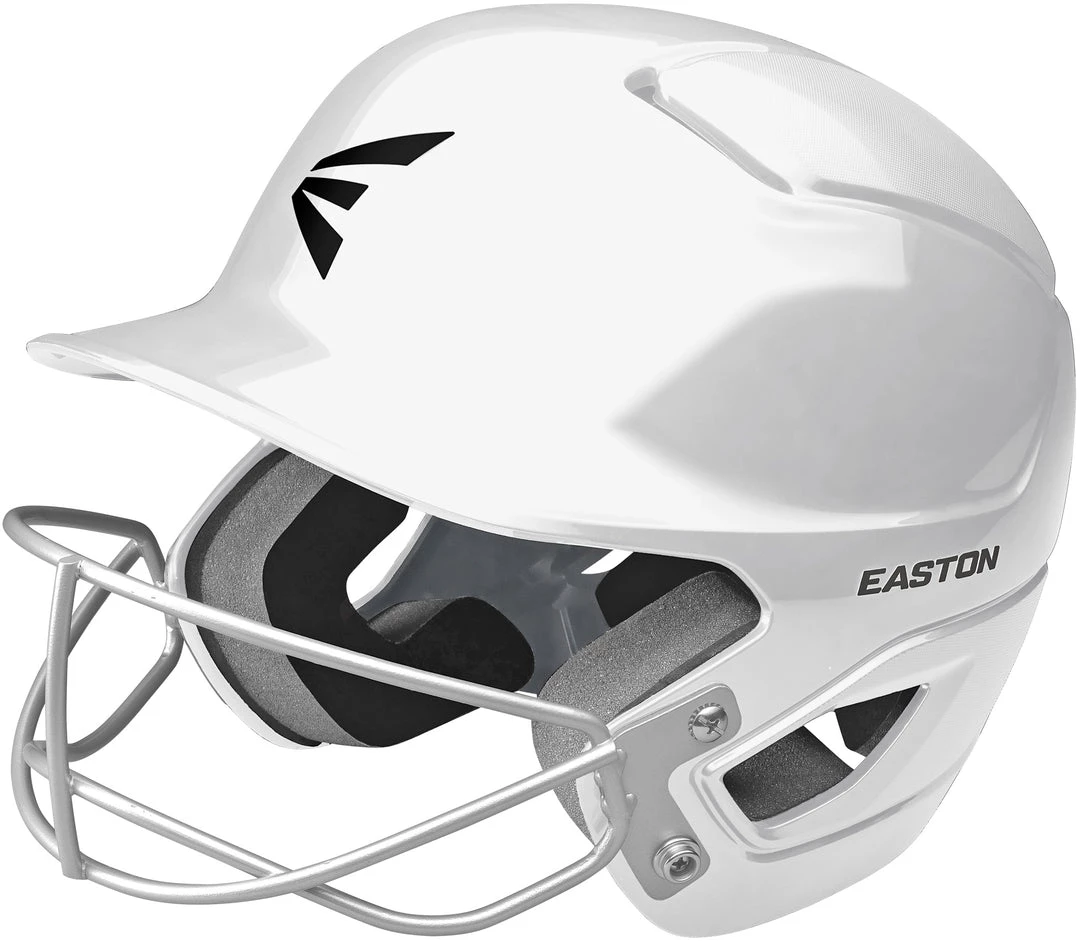 Easton Alpha Solid Helmet With Baseball Facemask - White 3 Easton Alpha Solid Helmet With Baseball Facemask - White