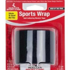 Mueller Sports Wrap Self-Adhering Stretch Tape (2" X 6 Yds) - Black
